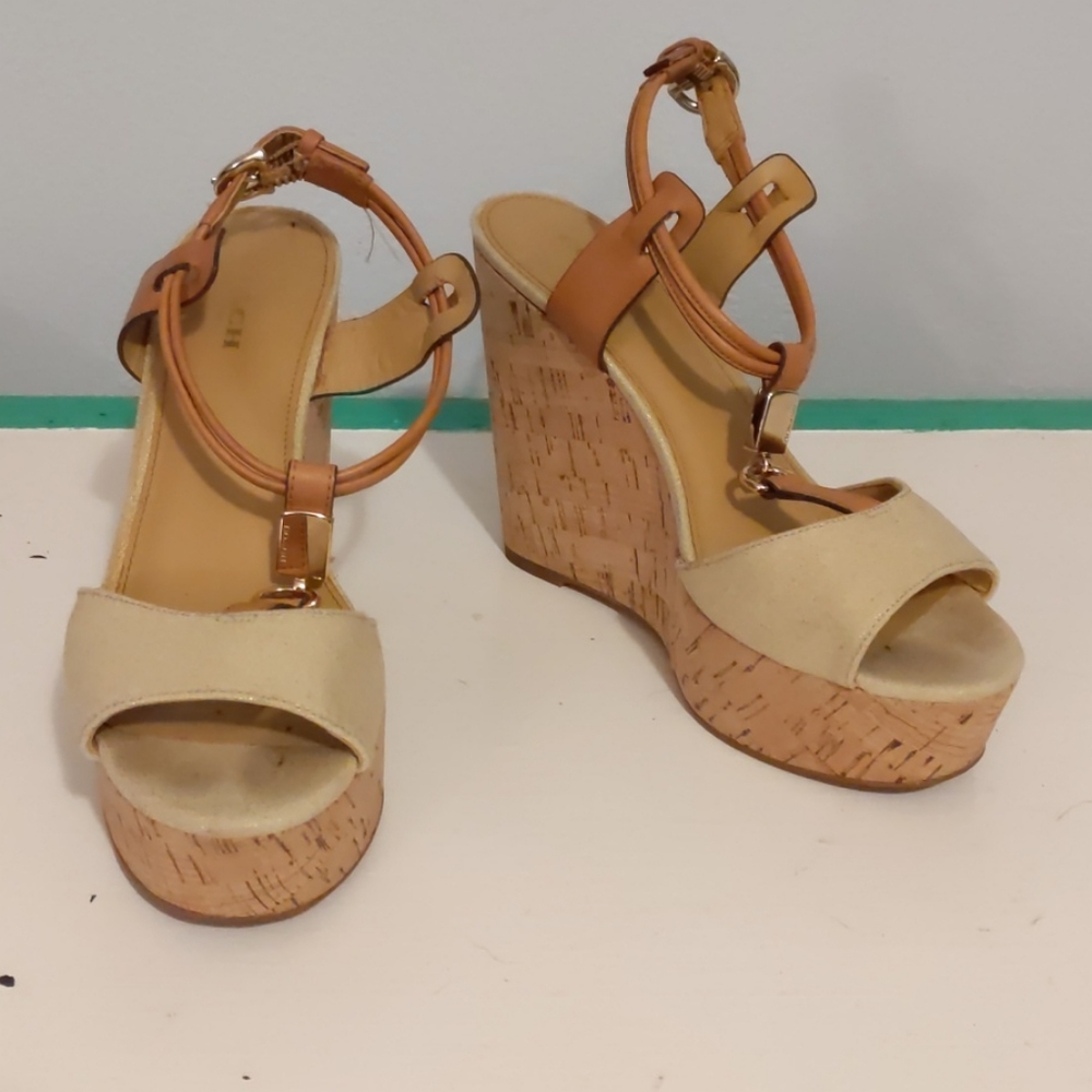 Coach sandal wedge heels